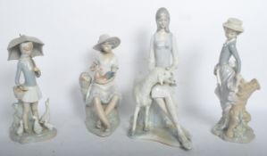 COLLECTION OF FOUR 20TH CENTURY PORCELAIN FIGURINES