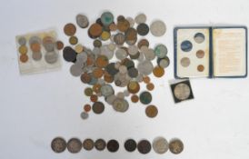 ASSORTMENT OF BRITISH COINS - GEORGE III SILVER CROWN