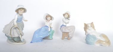 FOUR VINTAGE SPANISH PORCELAIN NAO FIGURES