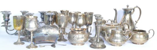 LARGE COLLECTION OF SILVER PLATE ITEMS