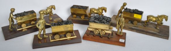 COLLECTION OF VINTAGE 20TH CENTURY BRASS MINING FIGURES