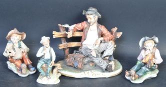 COLLECTION OF FOUR VINTAGE 20TH CENTURY CAPODIMONTE FIGURINES