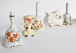 COLLECTION OF VINTAGE BONE CHINA ORNAMENTS & BELLS