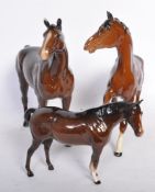 THREE ROYAL DOULTON PORCELAIN HORSES