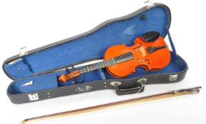 VINTAGE CHINESE 'BLESSINGS' VIOLIN - WITH BOW & CASE