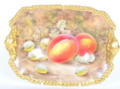 ROYAL WORCESTER - P. LOVE - HAND PAINTED SIGNED FRUTI DISH
