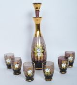 VINTAGE MURANO GLASS DECANTER SET - BOHEMIAN STYLE