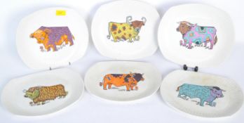 ENGLISH IRONSTONE POTTERY - SIX BEEFEATER DINNER PLATES
