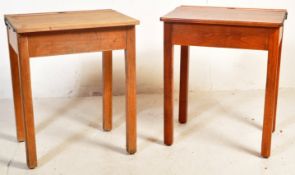 TWO MID CENTURY SCHOOL DESKS