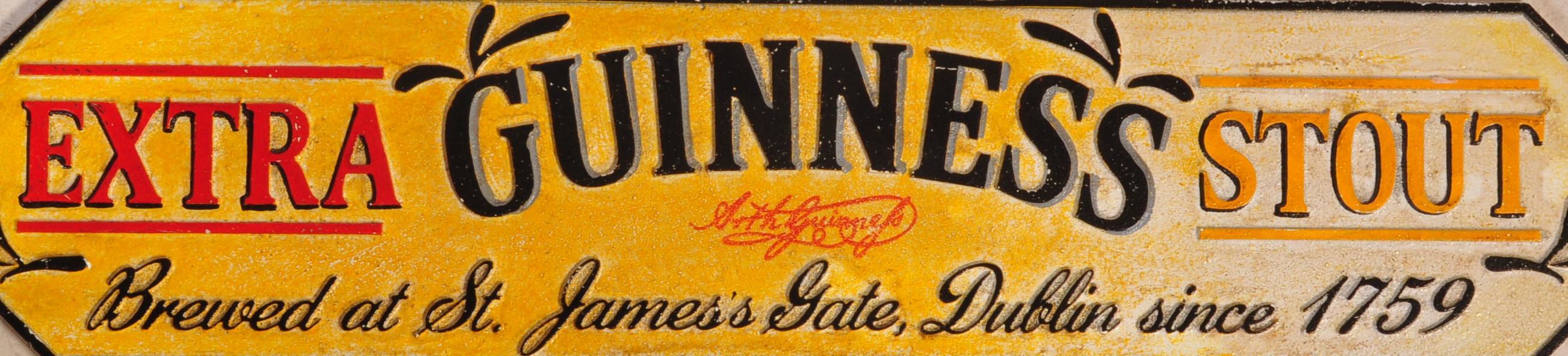 A VINTAGE STYLE CAST IRON GUINNESS EXTRA STOUT SIGN - Image 2 of 4