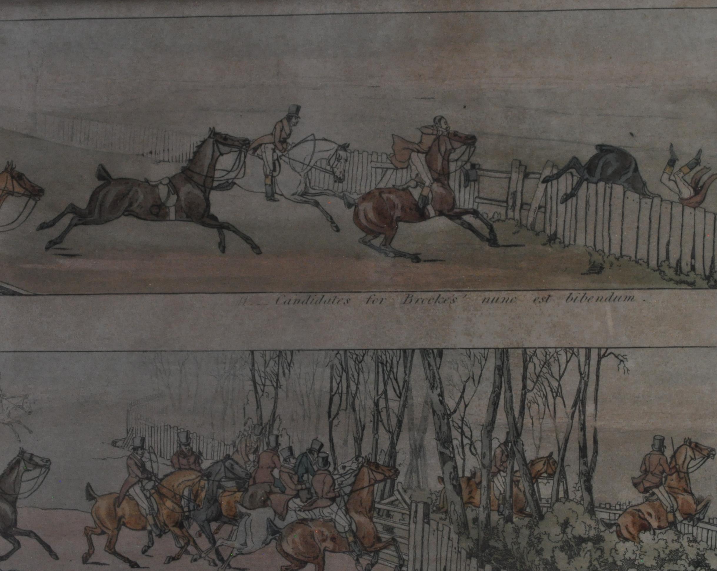 PAIR OF 19TH CENTURY HAND COLOURED HUNTING LITHOGRAPHS - Image 3 of 6