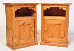 PAIR OF VINTAGE COUNTRY PINE BEDSIDE CABINETS