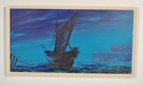J. PASSEUR - A MID 20TH CENTURY - 1960S - MOORED BOAT PAINTING
