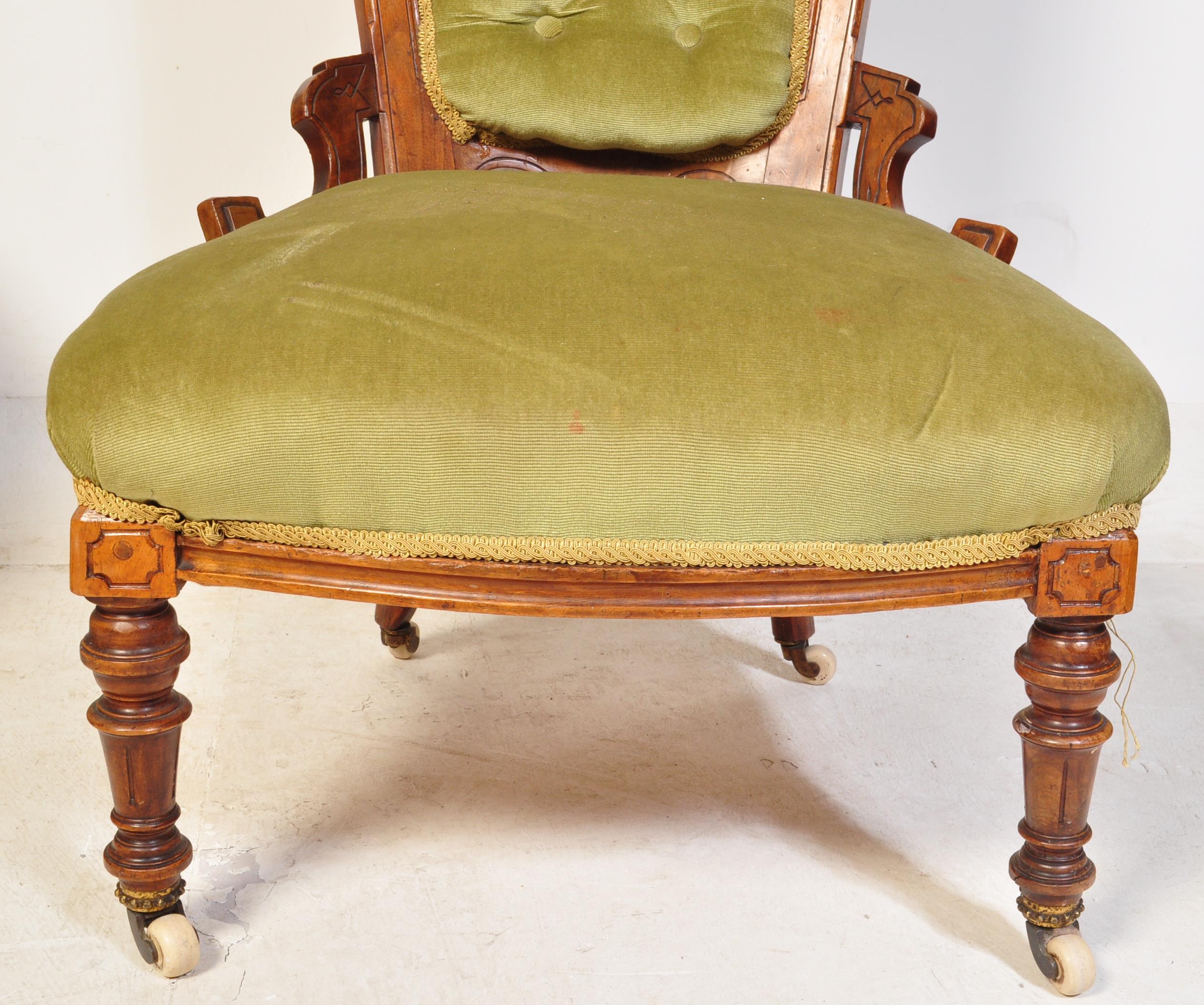 VICTORIAN HOWARD STYLE MAHOGANY ARMCHAIR & ANOTHER - Image 6 of 8