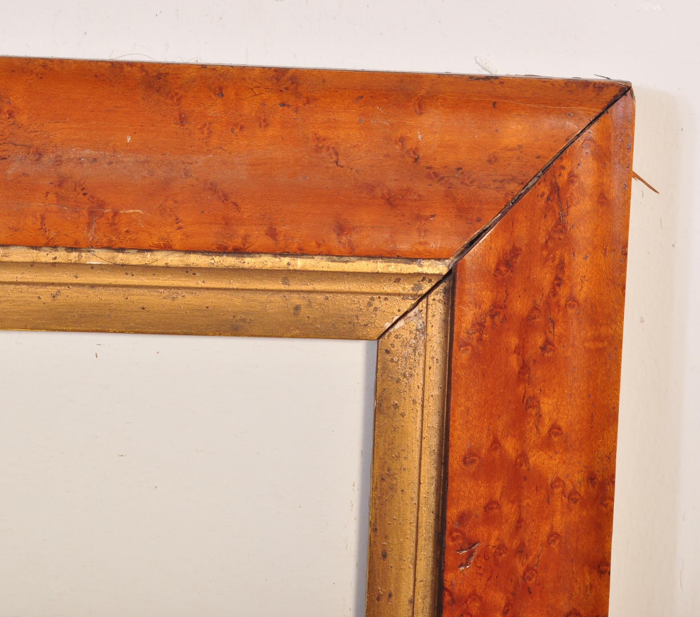 BURR WALNUT PAINTING FRAME WITH PAIR OF TONDO FRAMES - Image 6 of 8