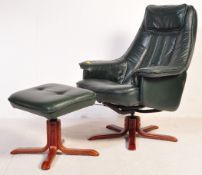 RETRO PVC LEATHER GREEN DANEWAY SWIVEL ARMCHAIR