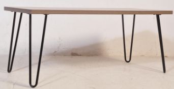 VINTAGE INDUSTRIAL COFFEE TABLE - HAIRPIN LEGS