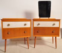 VINTAGE 1950S TRICOLOUR BEDSIDE CABINETS / DRESSING CHEST