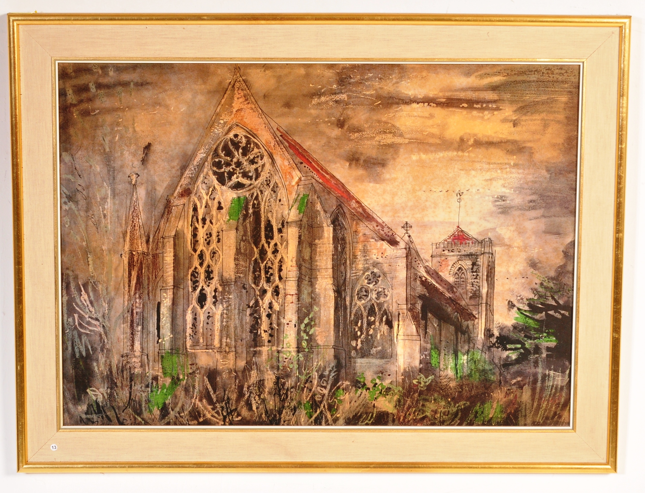 AFTER JOHN PIPER - 20TH CENTURY PRINT OF DORCHESTER ABBEY