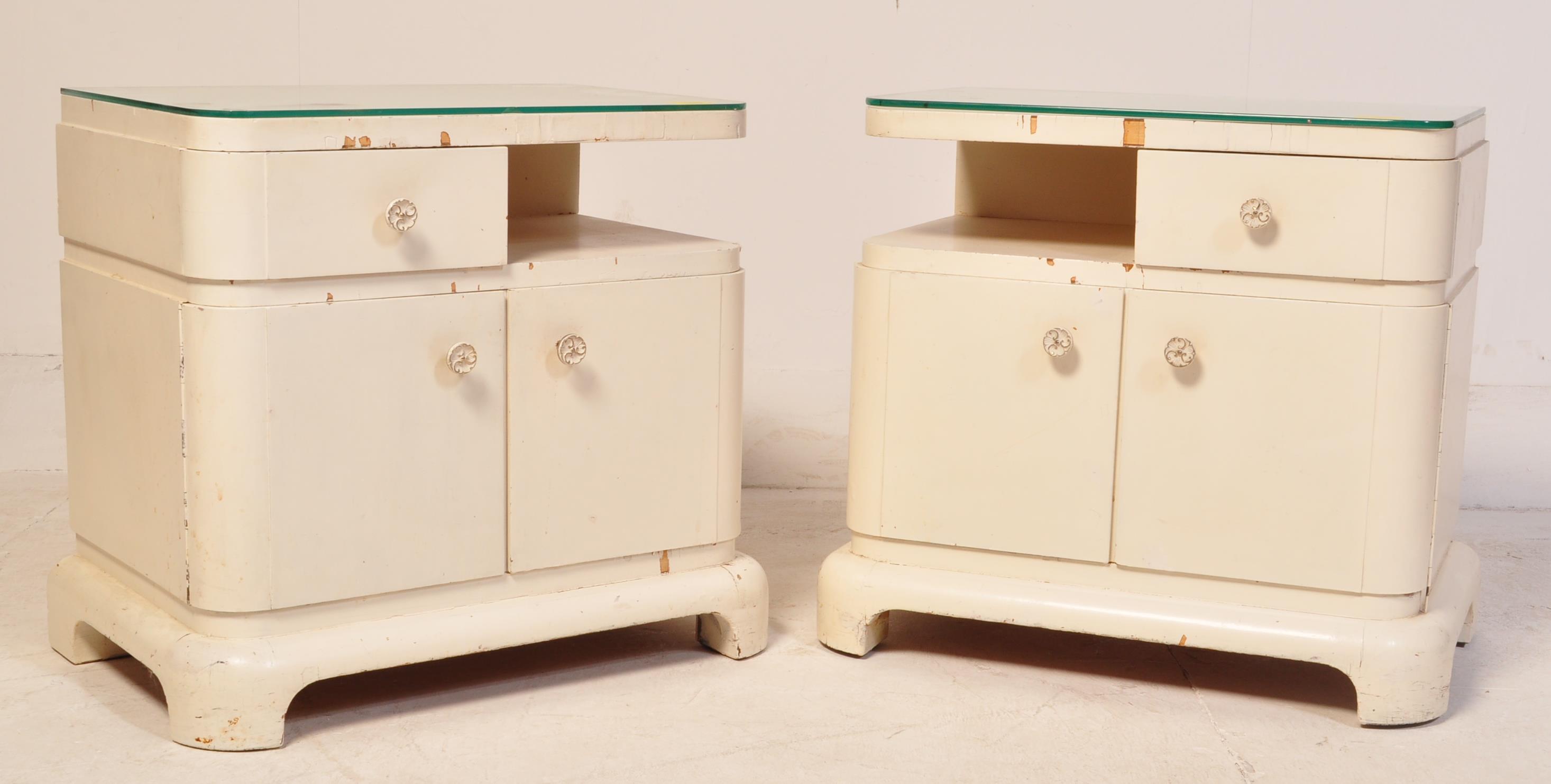 PAIR OF ART DECO 1930S COMPACTOM BEDSIDE CABINETS