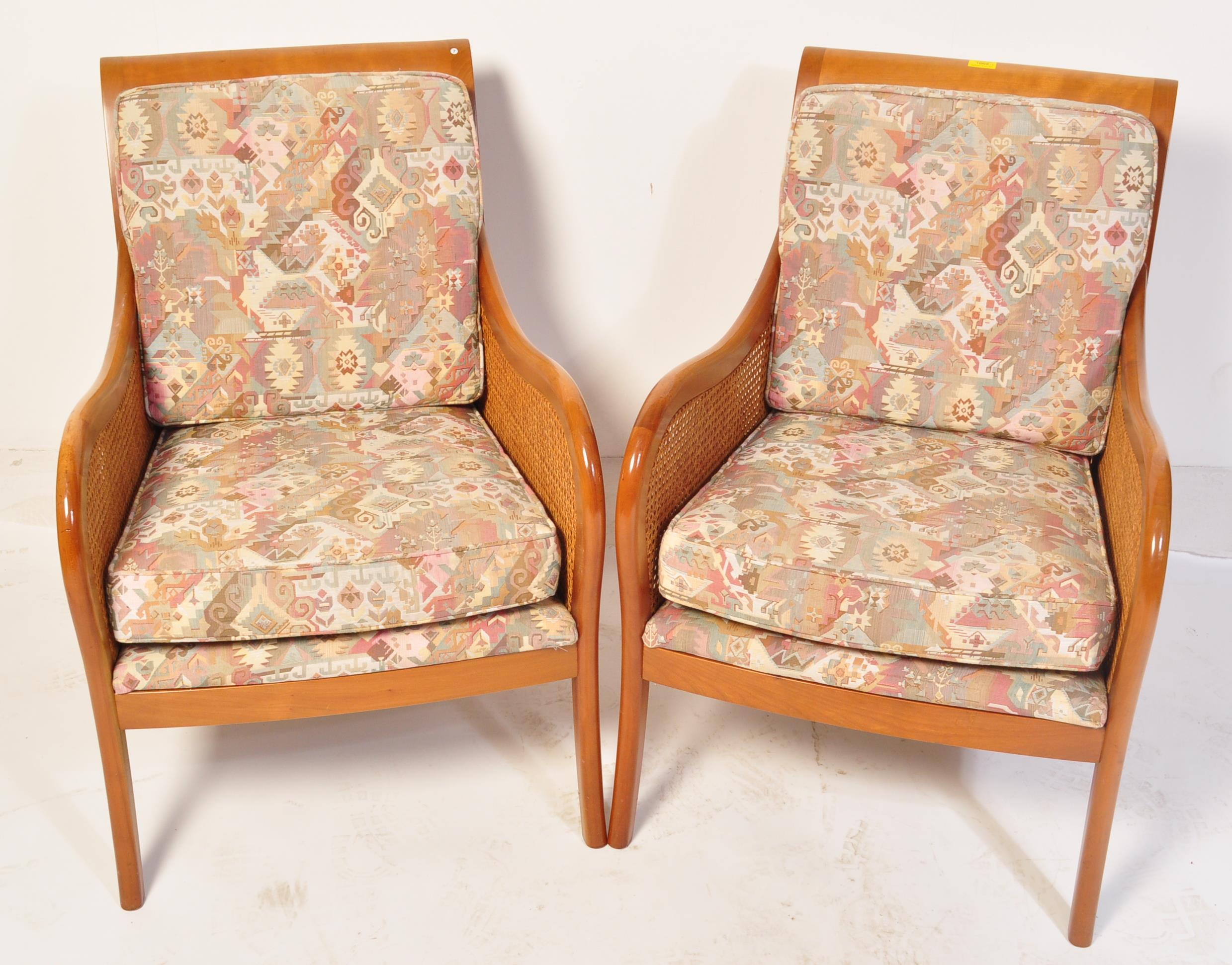 PAIR OF CONTEMPORARY MULTIYORK STYLE CANED ARMCHAIRS - Image 2 of 7