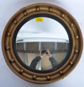 VINTAGE REGENCY STYLE GILT CONVEX MIRROR