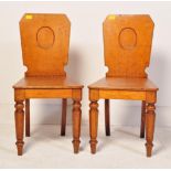 A PAIR OF 19TH CENTURY VICTORIAN OAK HALL CHAIRS