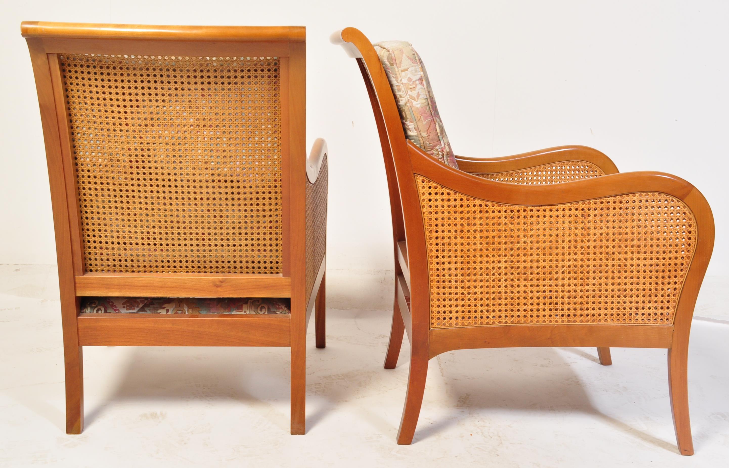 PAIR OF CONTEMPORARY MULTIYORK STYLE CANED ARMCHAIRS - Image 6 of 7