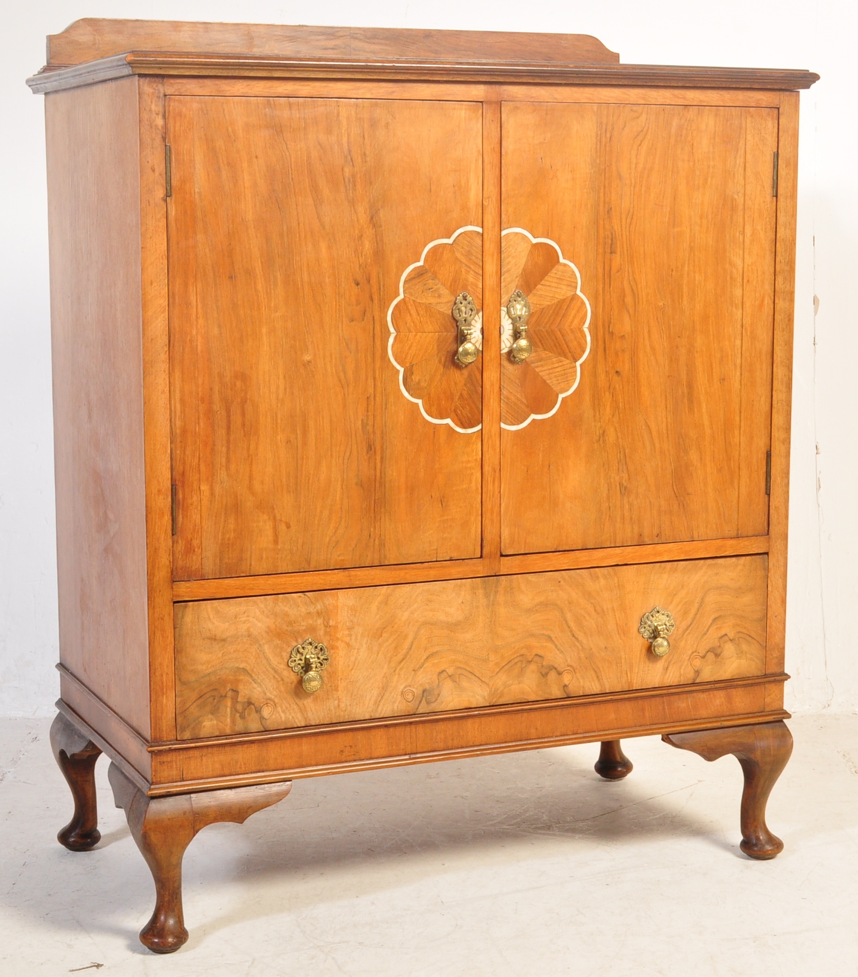 ART DECO 1930S WALNUT TALLBOY CHEST OF DRAWERS