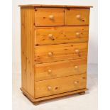 VINTAGE 20TH CENTURY COUNTRY PINE CHEST OF DRAWERS
