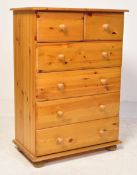 VINTAGE 20TH CENTURY COUNTRY PINE CHEST OF DRAWERS