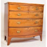 A 19TH CENTURY VICTORIAN MAHOGANY BOW FRONT CHEST OF DRAWERS