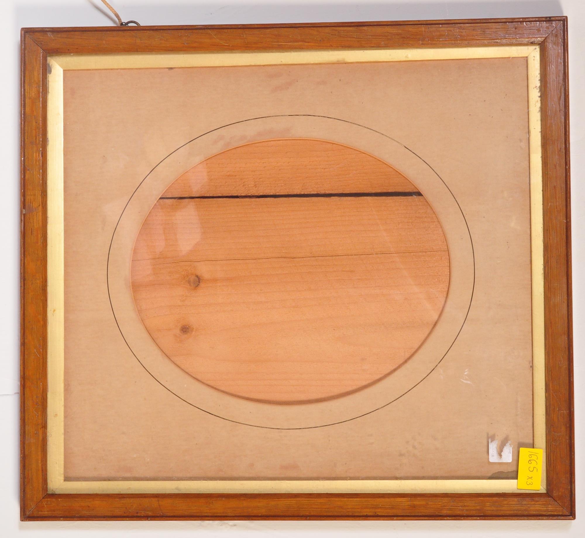 BURR WALNUT PAINTING FRAME WITH PAIR OF TONDO FRAMES - Image 3 of 8