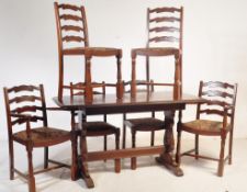 20TH CENTURY MAHOGANY DINING TABLE WITH SIX DINNER CHAIRS