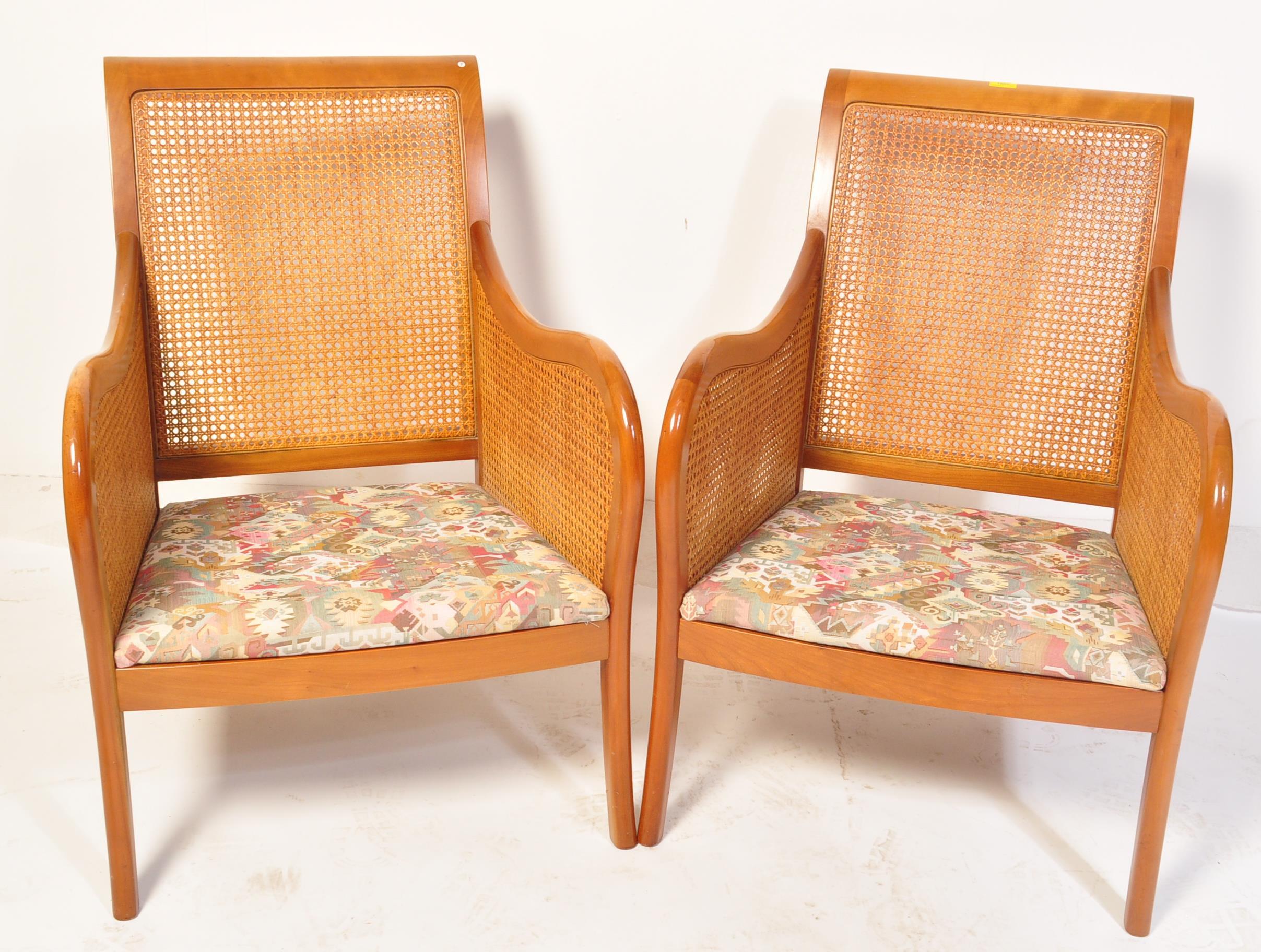 PAIR OF CONTEMPORARY MULTIYORK STYLE CANED ARMCHAIRS - Image 7 of 7