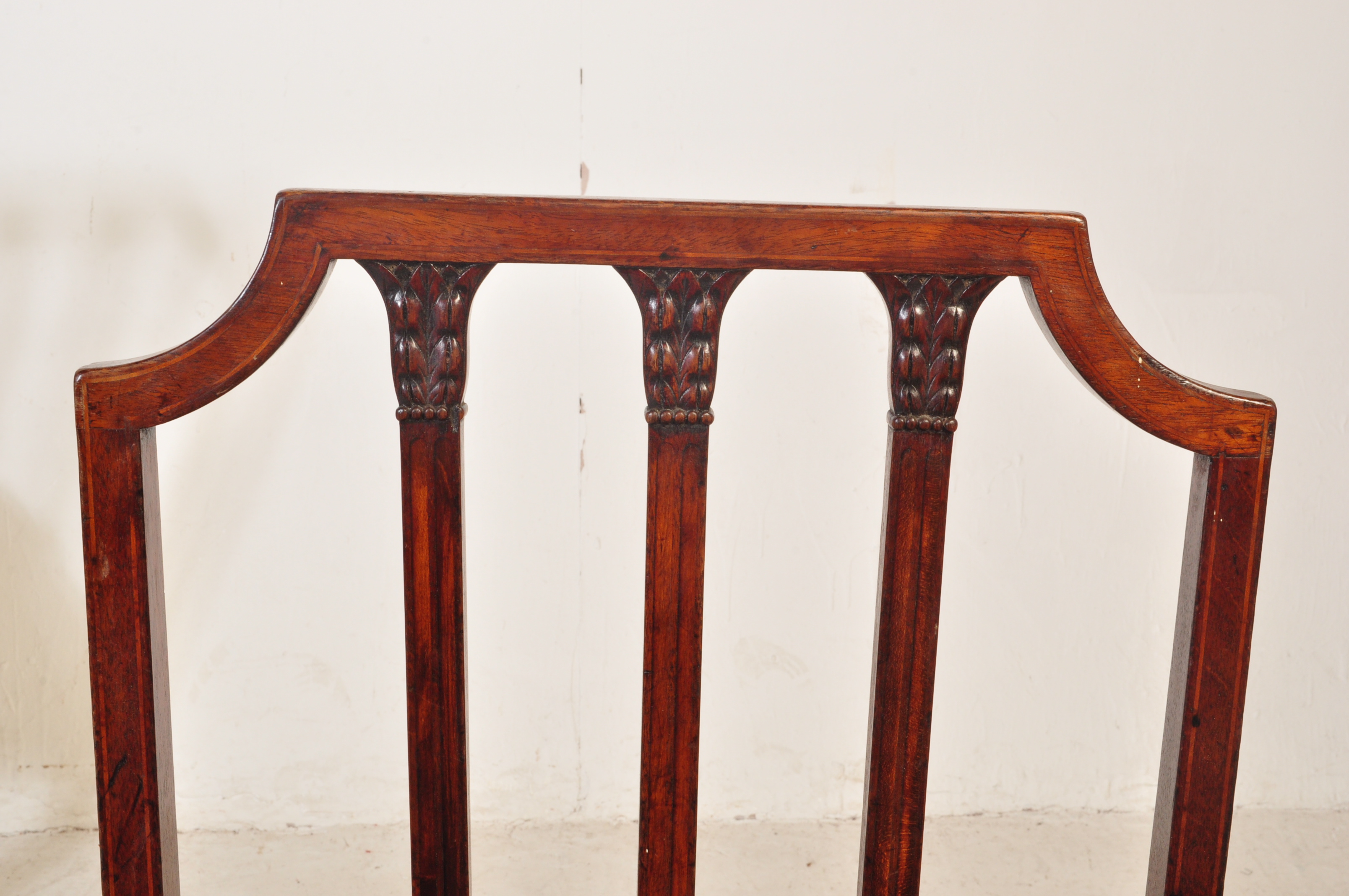 FOUR EDWARDIAN INLAID MAHOGANY DINING CHAIRS - Image 6 of 6