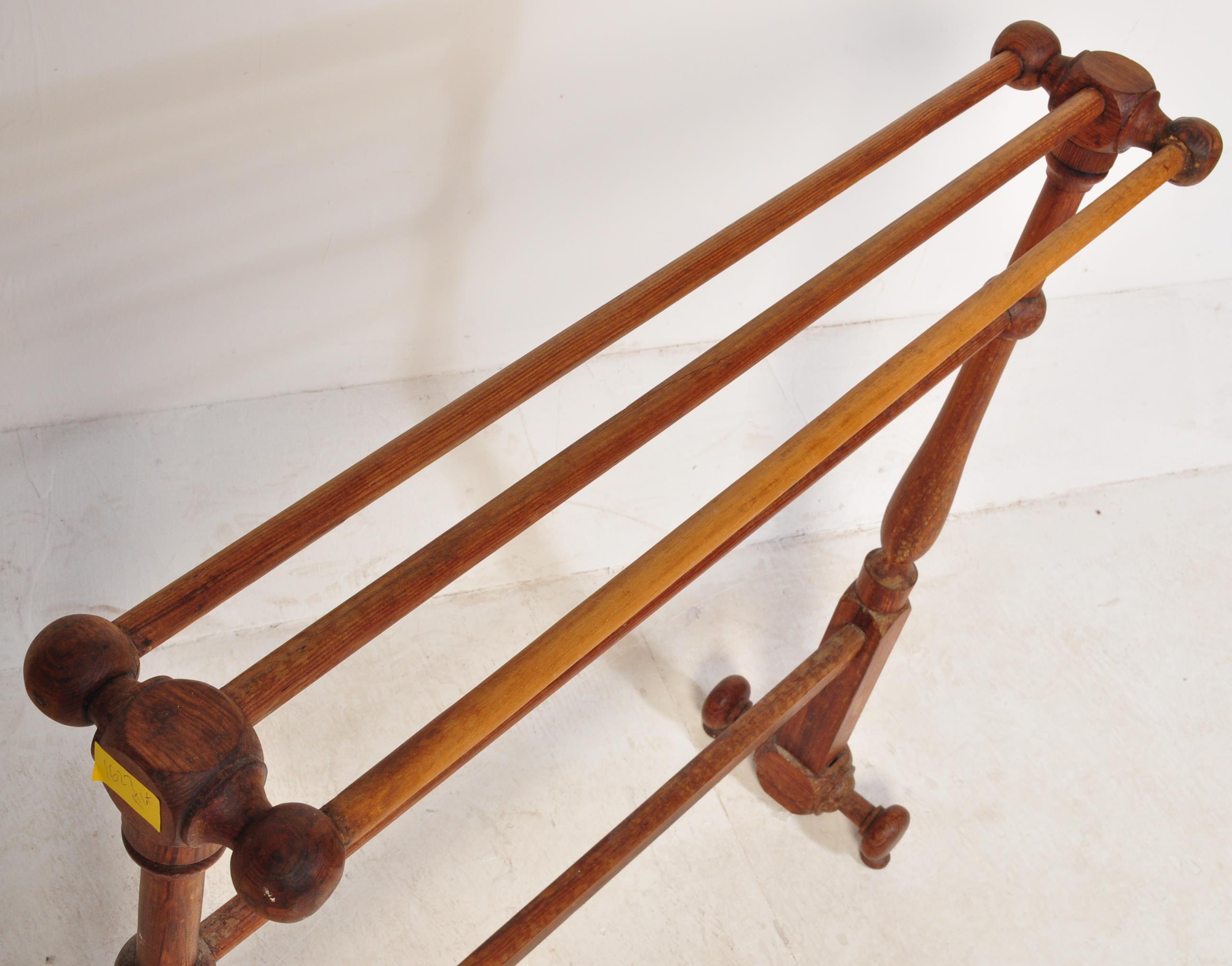 VICTORIAN 19TH CENTURY COUNTRY PINE TOWEL RAIL & OTHER - Image 5 of 7