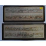 PAIR OF 19TH CENTURY HAND COLOURED HUNTING LITHOGRAPHS