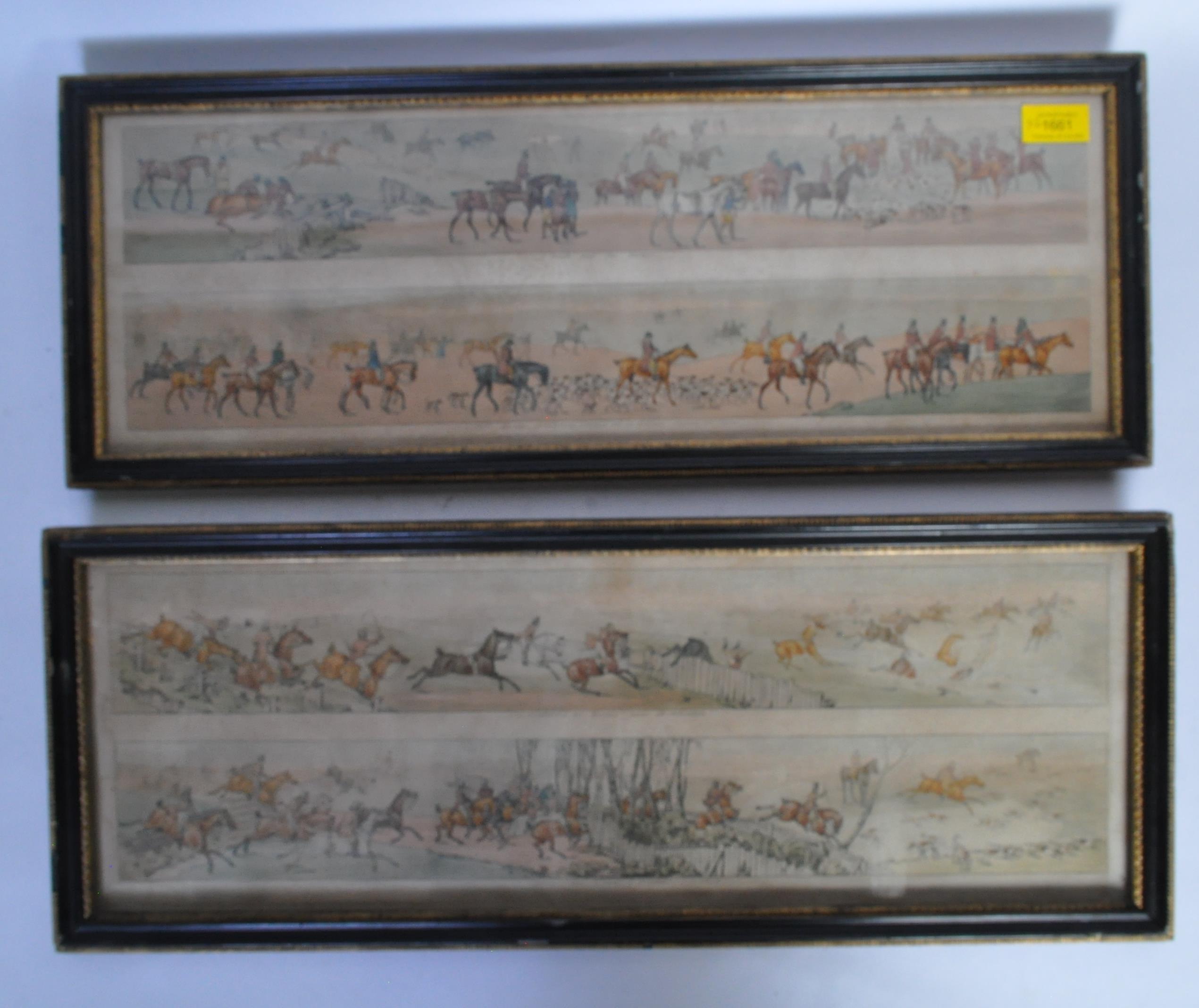 PAIR OF 19TH CENTURY HAND COLOURED HUNTING LITHOGRAPHS - Image 2 of 6