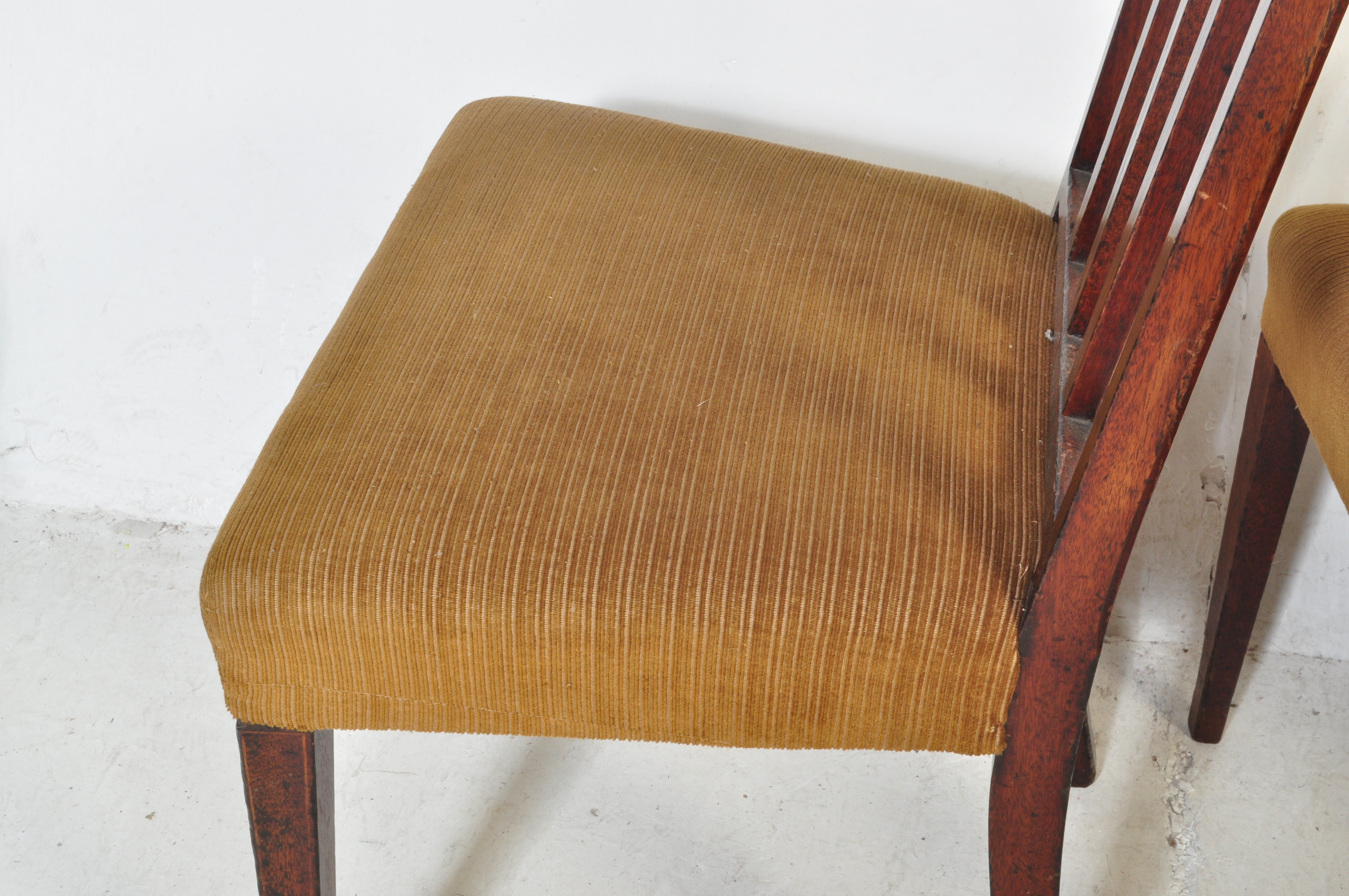 FOUR EDWARDIAN INLAID MAHOGANY DINING CHAIRS - Image 5 of 6