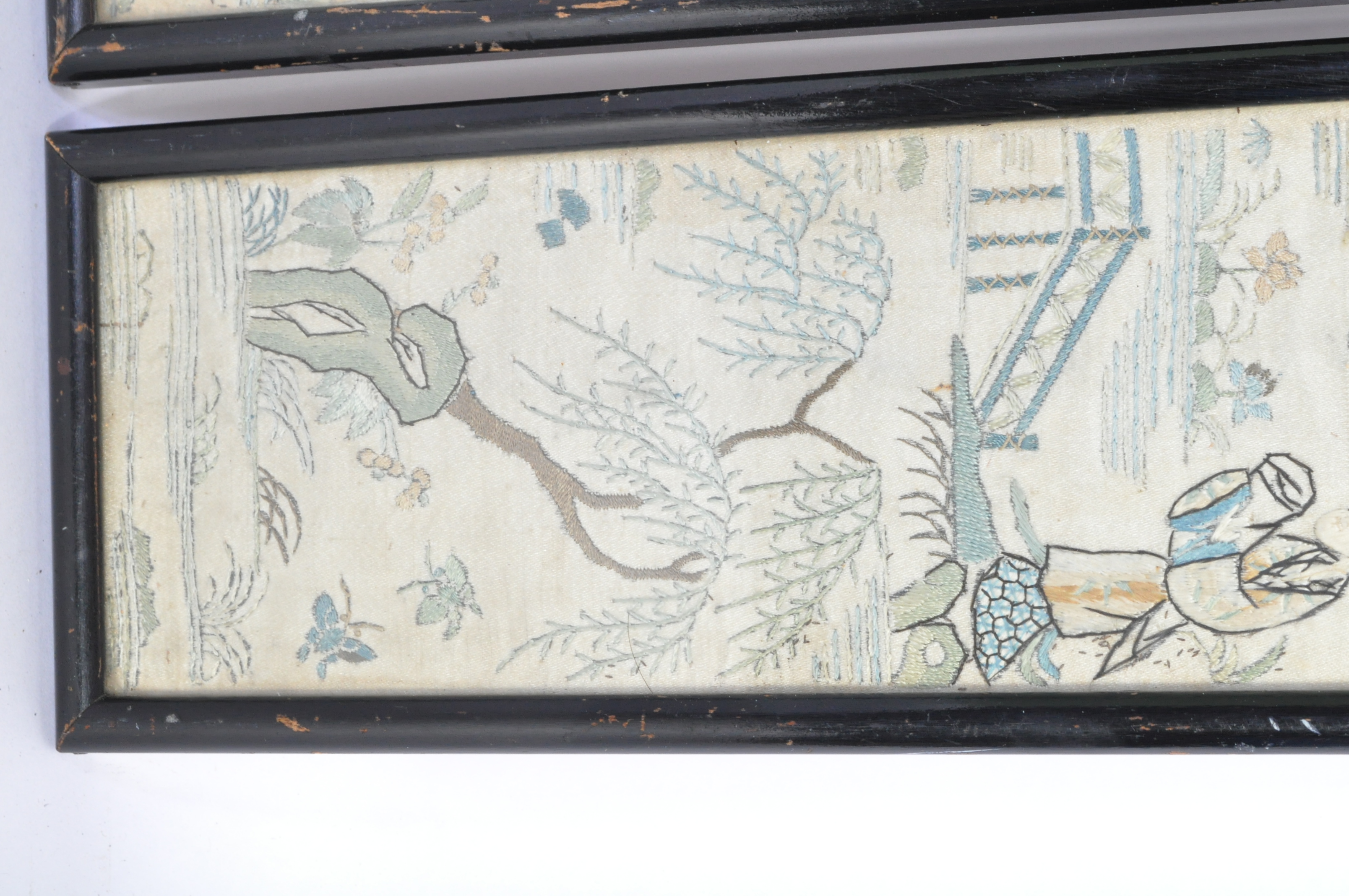 PAIR OF 19TH CENTURY CHINESE EMBROIDERED SILK PANELS - Image 3 of 6
