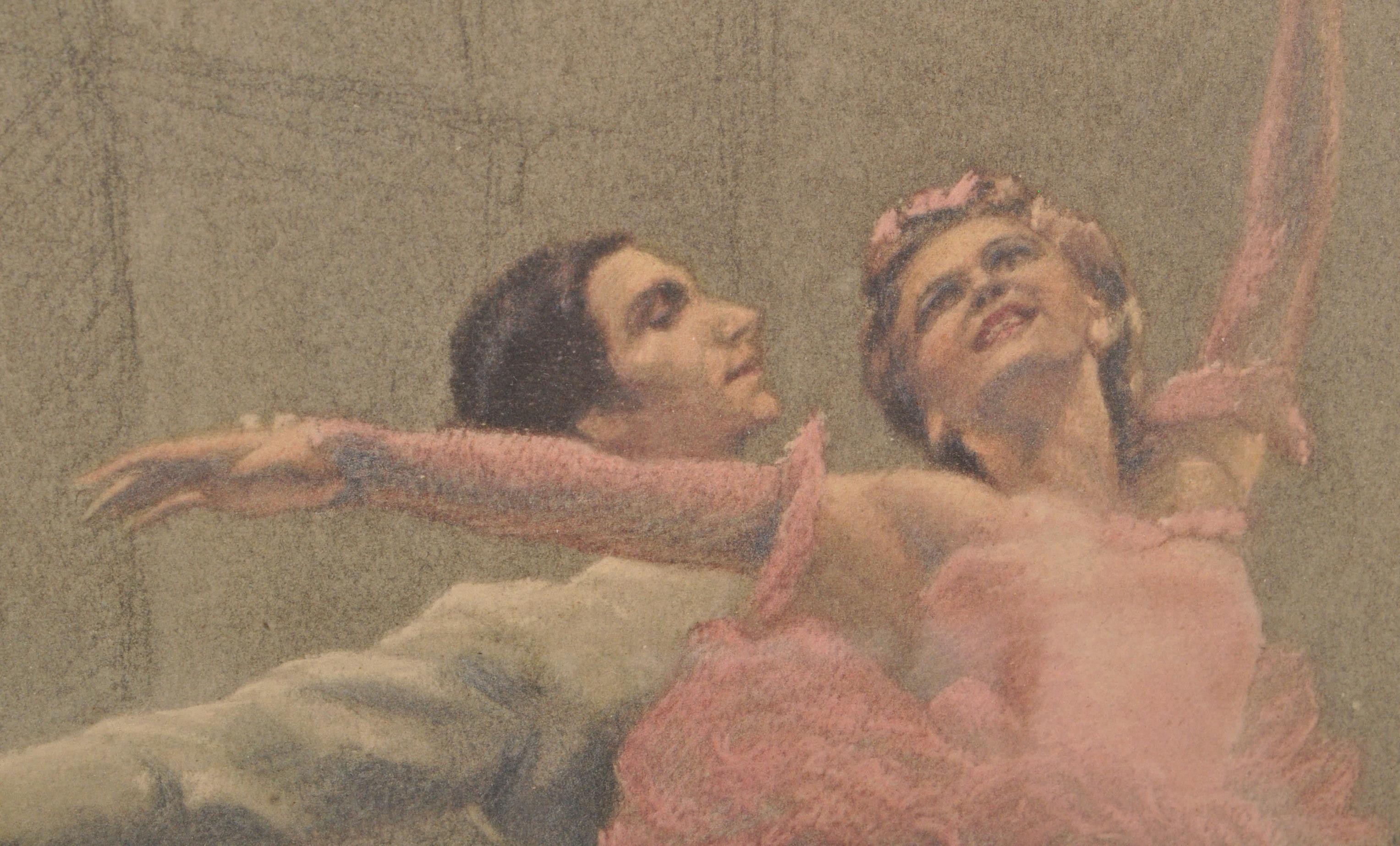 AFTER VON MUNCHHAUSEN - BALLET DANCERS - PASTEL PRINT - Image 3 of 6