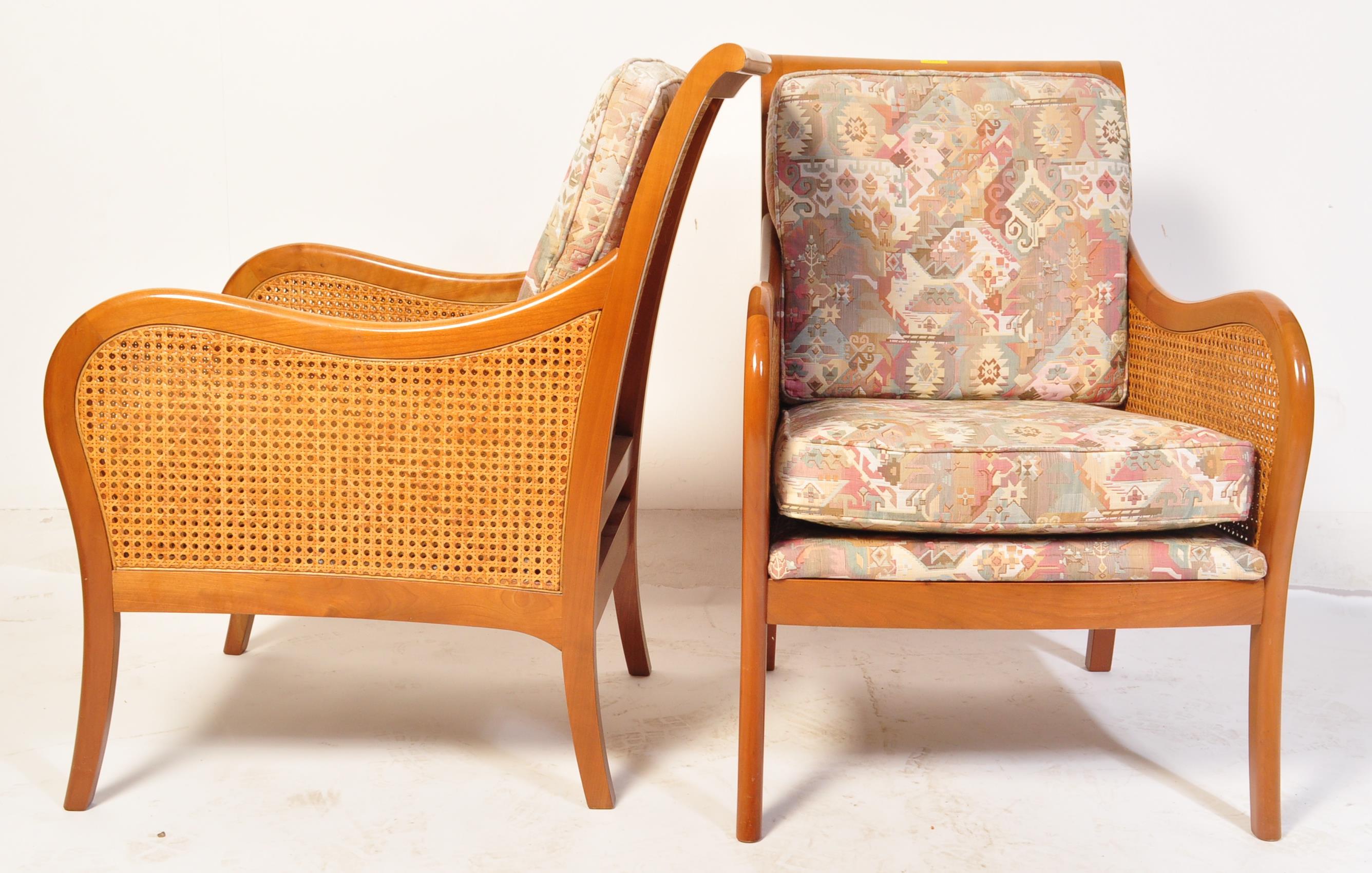 PAIR OF CONTEMPORARY MULTIYORK STYLE CANED ARMCHAIRS - Image 5 of 7