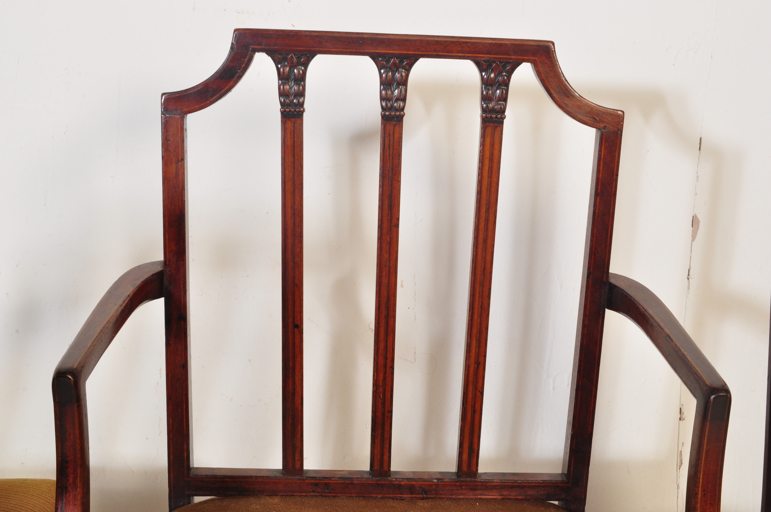 FOUR EDWARDIAN INLAID MAHOGANY DINING CHAIRS - Image 4 of 6