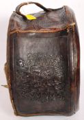 VINTAGE 20TH CENTURY SOUTH AMERICAN LEATHER POUFFE