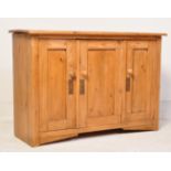 VINTAGE SCANDINAVIAN PINE WOOD SIDEBOARD CREDENZA