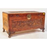 20TH CENTURY CHINESE CARVED CAMPHOR WOOD COFFER CHEST