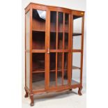EDWARDIAN SOLID MAHOGANY BOW FRONT BOOKCASE CABINET
