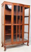 EDWARDIAN SOLID MAHOGANY BOW FRONT BOOKCASE CABINET