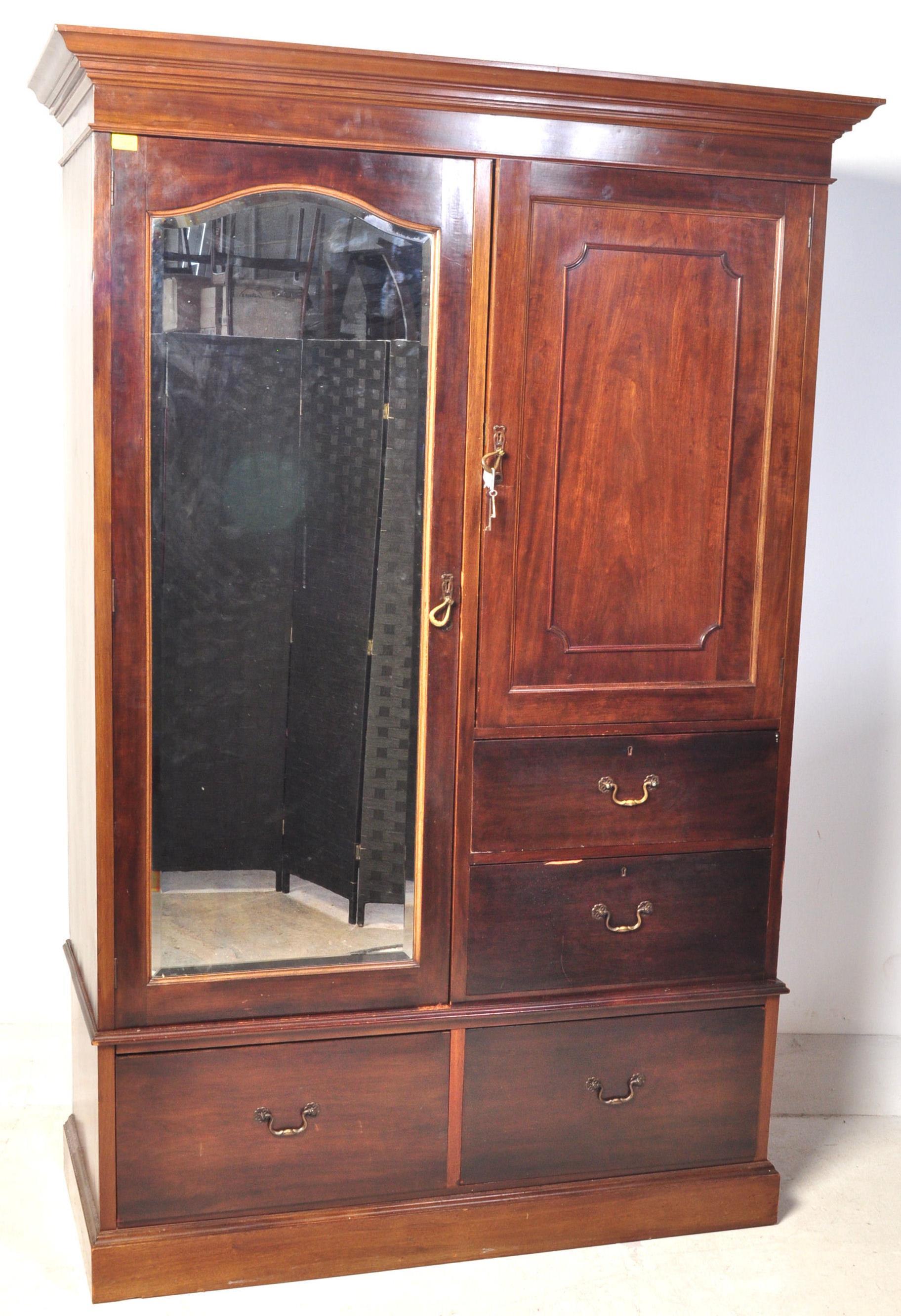 LATE VICTORIAN MAHOGANY GENTS COMPACTUM WARDROBE